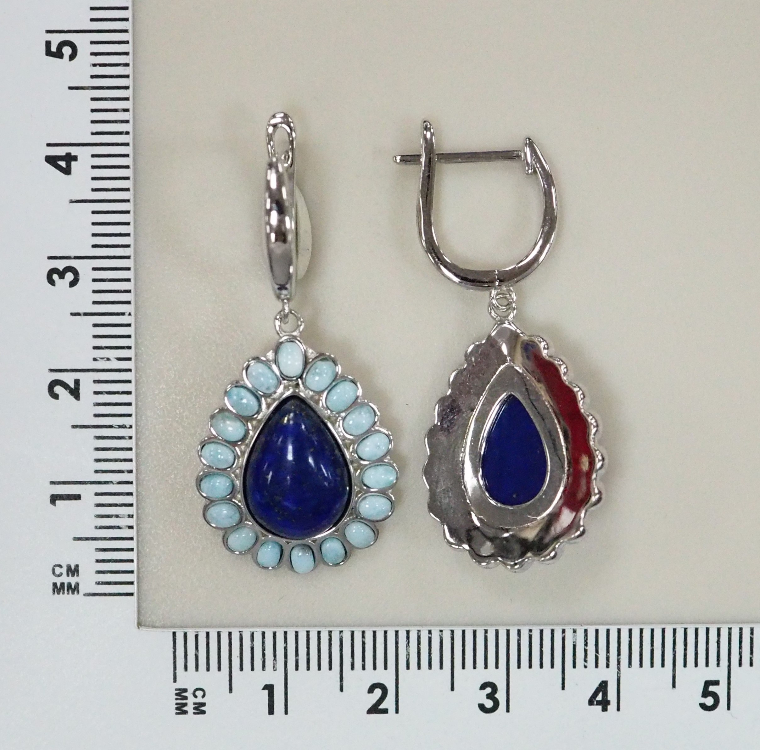 Серебряные серьги с лазуритами